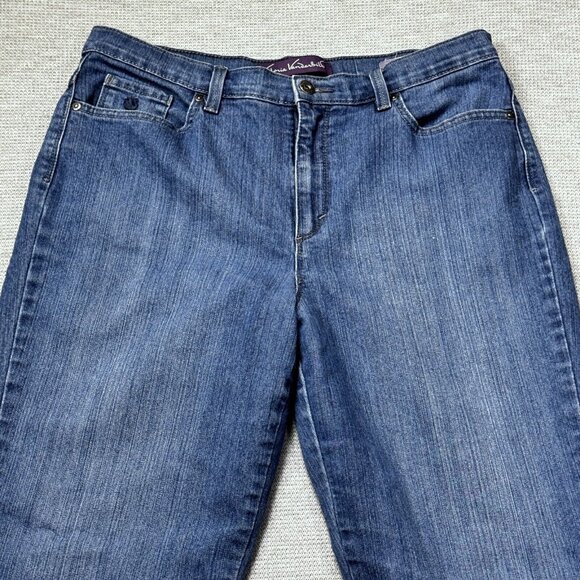 Gloria Vanderbilt Womens Blue Denim Straight Amanda Jeans High Rise 14 Short - Picture 3 of 13